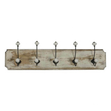Mayco Rustic Shabby Chic Black Metal Wall Mounted Coat Hook White